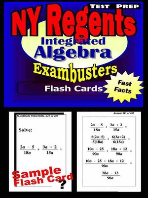 cover image of NY Regents Integrated Algebra Test Prep Review - Exambusters Flashcards